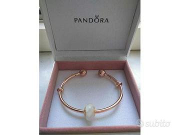 PANDORA Bracciale 586477 +Murano Gold Onde Bianche