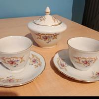 Tazzine e zuccheriera porcellana vintage tedesca