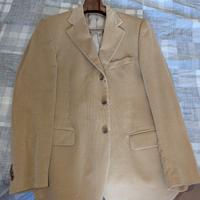 Completo uomo giacca e pantaloni beige velluto