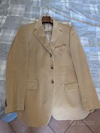 Completo uomo giacca e pantaloni beige velluto