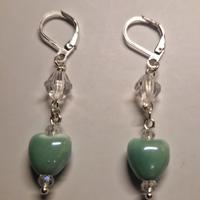 Orecchini donna con cuore di ceramica