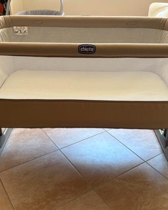 Culla Fianco Letto Chicco Next2M beige con cinghie