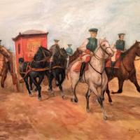 OLIO TELA: "La Diligenza" 70x100 - Tognola 92