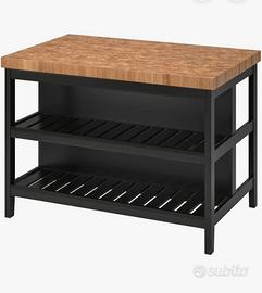 Isola cucina IKEA VADHOLMA nero/rovere 