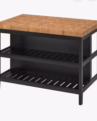 Isola cucina IKEA VADHOLMA nero/rovere 