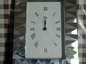 Orologio argento/legno