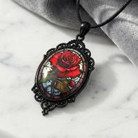 Collana Gothic Rose - Ciondolo Rosa Rossa in Vetro
