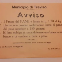 Fascismo, avviso prezzi del pane