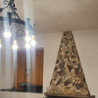 Set in ferro battuto protezione camino e accessori