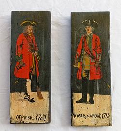 Coppia Targhe Militari Vintage in Legno