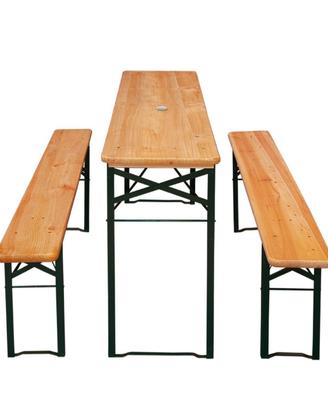 Set tavolo pieghevole + 2 panche – richiudibile