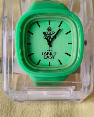 Orologio Keep Calm verde Floo