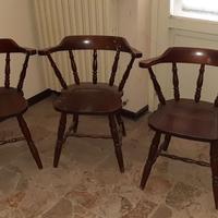 tre sedie country legno