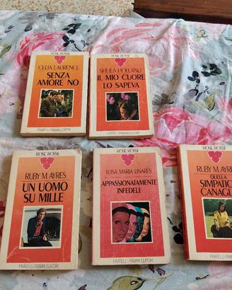 Lotto 5 libri vintage romance "rose rosse" 
