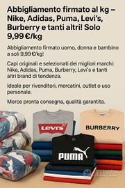 Abbigliamento firmato al kg – Nike, Adidas, Puma, 