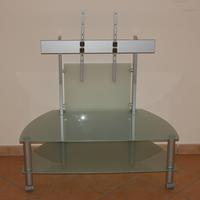 Carrello porta TV 42 pollici in alluminio e vetro