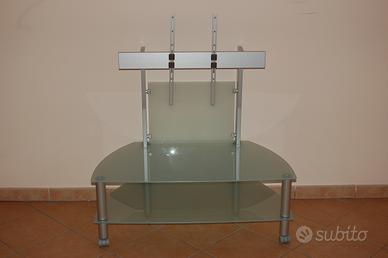 Carrello porta TV 42 pollici in alluminio e vetro