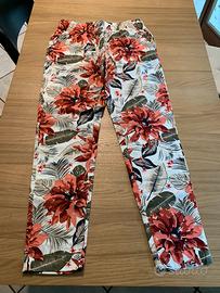 Pantalone lungo da donna misto lino e cotone