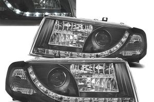 FARI SKODA OCTAVIA 01-04 LUCE DIURNA LED FONDO NER