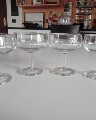 4 calici Rosso Antico Vintage