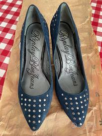 Decolleté blu con borchie Replay Blue Jeans