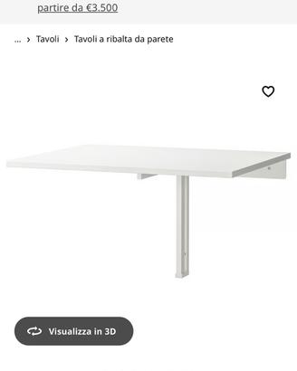 Tavolo a ribalta da parete