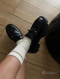 Mocassini Ash neri in pelle usati una volta