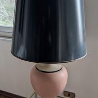 Lampada in ceramica vintage con paralume nero