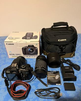 Canon EOS 1300D + 18-55 + 55-250 kit completo