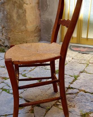 8 sedie in Paglia antiche