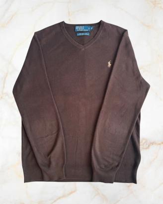 Maglione Ralph Lauren Marrone Uomo S Scollo V