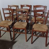 sei sedie rustiche impagliate