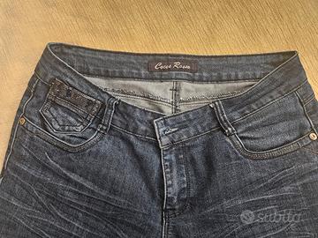 Jeans donna Cocco Rosso con paillettes 