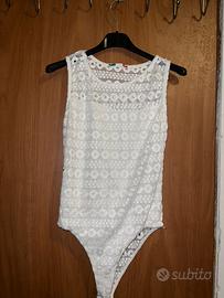 Body di pizzo bianco