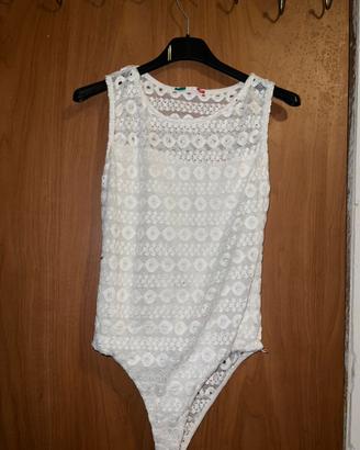 Body di pizzo bianco
