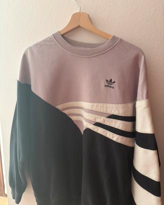 Felpa adidas nera e lilla retro