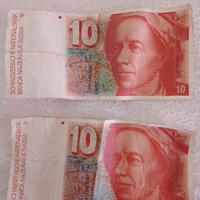 due banconote da 10 franchi