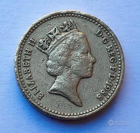 Moneta "1 POUND" cd "Sterlina" Elisabetta II 1988