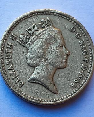 Moneta "1 POUND" cd "Sterlina" Elisabetta II 1988