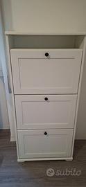 Scarpiera Brusali Ikea a 3 scomparti bianca