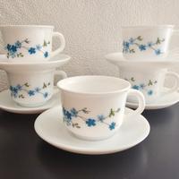 5 tazzine + piattini Arcopal Myosotis 💙