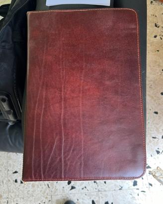Portadocumenti in pelle con chiusura zip