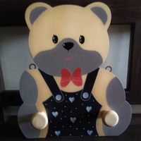 Attaccapanni Orsetto legno per bambini