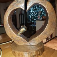 Lampada Artigianale Tronco Legno