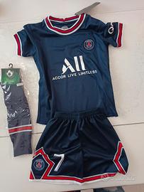 Completino da calcio bimbo PSG di Mbappe Tg 18mesi