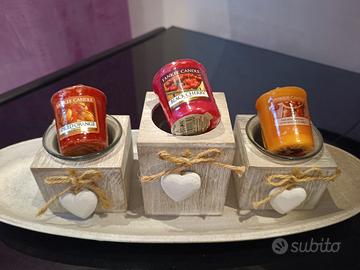 Set porta candele con yankee candles