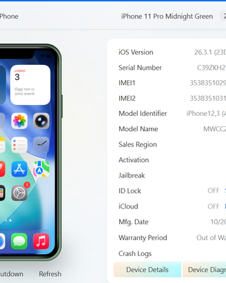 iPhone 11 Pro 256 GB -  verde Notte