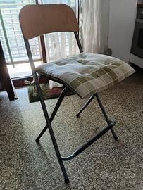 Coppia sedie alte, IKEA,legno e metallo, schienale