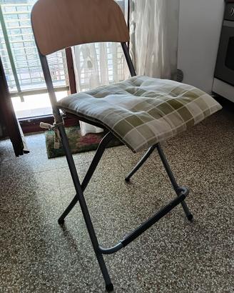 Coppia sedie alte, IKEA,legno e metallo, schienale