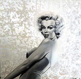 Marilyn Monroe dipinto su tela 100 x 100 cm.